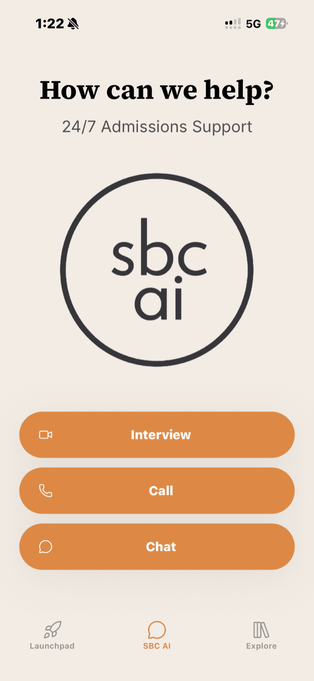 MBA Launchpad screen 2